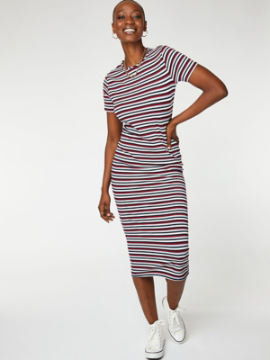 Striped Jersey Midi Dress | Women ...